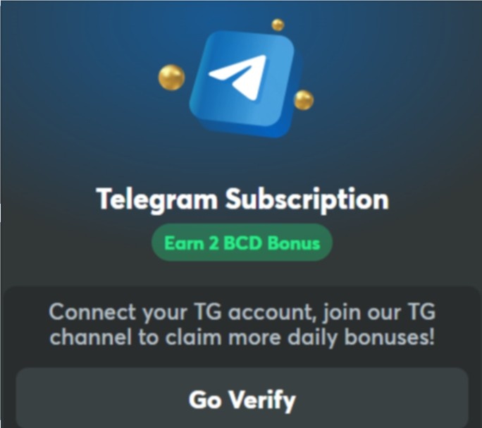 Connect Telegram account on BC games