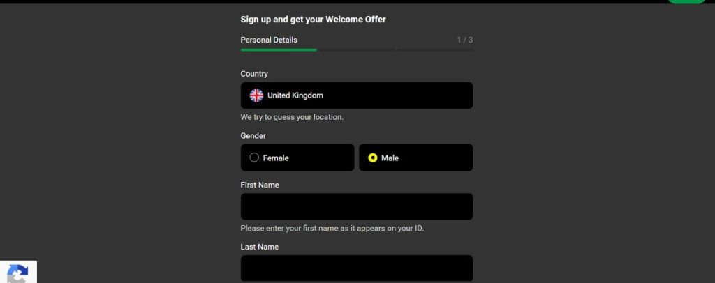 Create a Parimatch account
