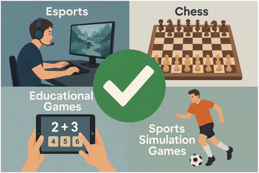 esports, chess, educational games, and sports 
